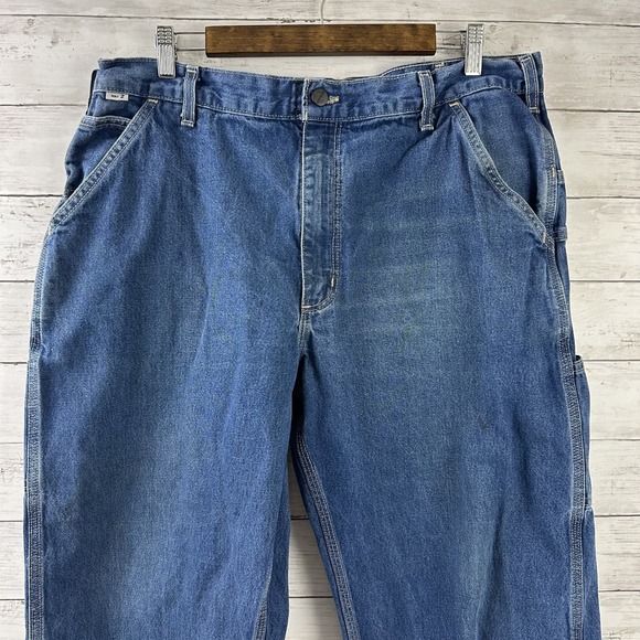 Carhartt FR Flame‎ Resistant CAT 2 Jeans Mens 38x32 FRB13 DNM Blue Dungaree - Picture 5 of 16